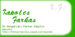 kapolcs farkas business card